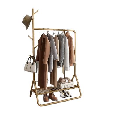 China Wholesale Stainless Steel (Others) Clothing Boutique Adjustable Modern Black Clothing Rack Metal Rack Standing Clothes Coat Rack for sale