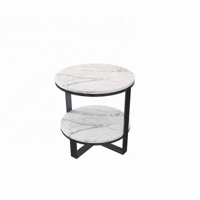 China (Other) Modern luxury black marble desk coffee table adjustable around office furniture coffee table living room Nordic metallic bedroom for sale