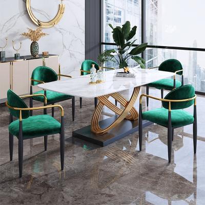 China Latest design dining room furniture living dining room table marble restaurant set modern creative nordic fashion adjustable dining table set for sale