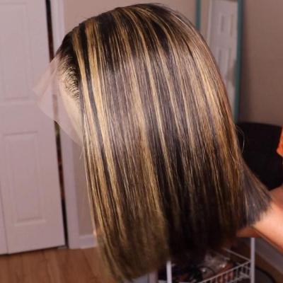 China 100% Silky Straight Human Hair Lace Wig,Wholesale Frontal Wave XBL 427 Color Accented Wig,Ombre Dangle Wig For Black Women for sale