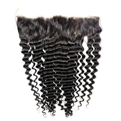 China Regular Wave Cuticle Aligned Virgin Hair Bundle With Lace Closure And Headband, 10a Mink Bundle Frontal, Cheap Kinky Curly Closure And Headband for sale