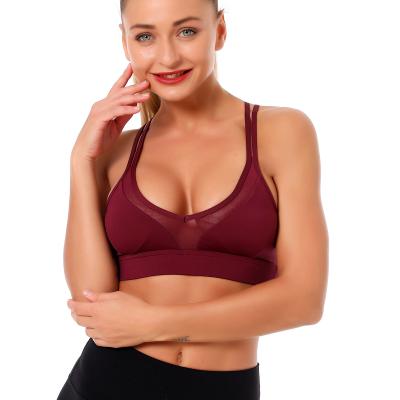 China Breathable Breathable Custom Design Posture Support Personalized Distressed Back Wireless Yoga Sports Bra for sale