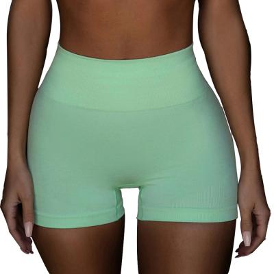 China Wholesale Outdoor Breathable Gym 100% Nylon High Waist Seamless Yoga Running Shorts For Women for sale