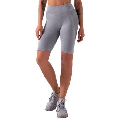 China Custom High Waist Anti Wrinkle Sports Nylon Anti Wrinkle Sports Women High Fitness Yoga Exercise Waist Running Shorts for sale