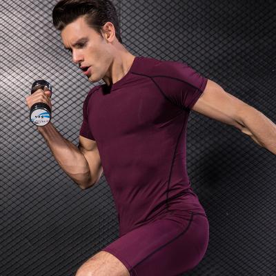 China Hot Selling Breathable Sports O Neck Short Sleeve Fitness Suit Breathable Running Dry Training T-shirts Men for sale