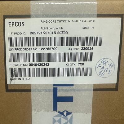 Κίνα TDK/EPCOS B82721K2701N020 Φίλτρα θορύβων κοινής λειτουργίας για ηλεκτρικές γραμμές προς πώληση