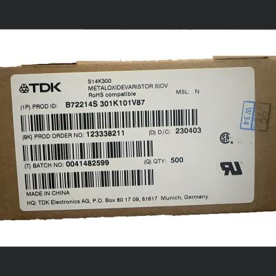 China B72214S0301K101 TDK/EPCOS S14K300 ceramic transient voltage suppressor (TVS) varistor 100% original and imported for sale