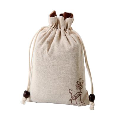 China Cheap Wholesale Recyclable Custom Canvas Drawstring Jewelry Pouch Cotton Drawstring Canvas Drawstring Bag for sale