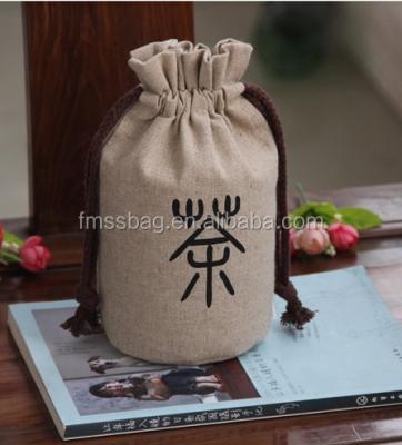 China 100% eco-friendly customs printed canvas drawstring bag with round bottom for sale