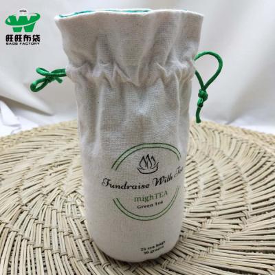 China Recyclable Sew Round Bottom With Lining Organic Cotton Pouch Bag for sale