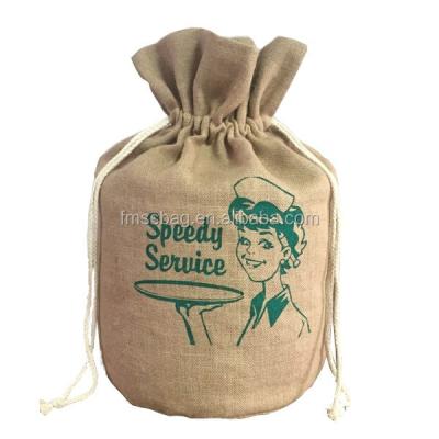 China Recyclable Jute Rice Wheat Coffee Bean Packaging Bag Jute Drawstring Eco-friendly Durable Sack For Rice for sale