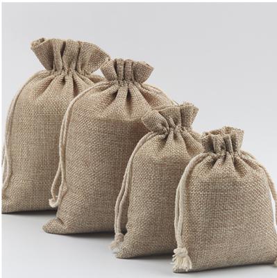 China Small Recyclable Wholesale Burlap Drawstring Bag Jute Drawstring Gift Sack/Jute Drawstring Bag for sale