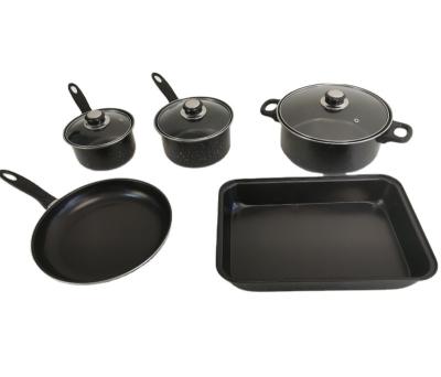 China 8 Pcs Sustainable Hot Sale Carbon Steel Food Cookware Set for sale