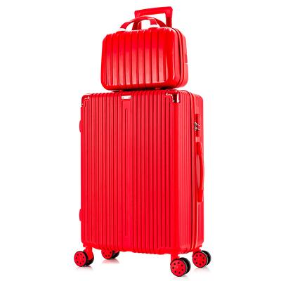 China ABS Jiangxi factory production red luggage suitcase password box 20 22 24 26 inch for sale