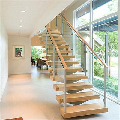 China Contemporary Prefab Wood Stair Steps Trace Stairs Wood Stairs for sale