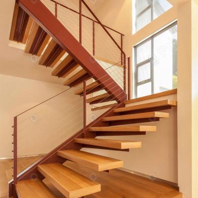 China Contemporary Hot Sales Stairs Floating Wooden Staircase House Tread Support Staircase for sale