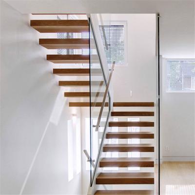 China Hot Sale Modern Led Staircases Steel Stringer Light Interior Stairs for sale