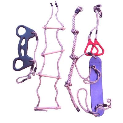 China Outdoor Kids Play Indoor Gym Parts Swing Ropes Swing Ladder Rings Pull Up Bar 5 Quality Pieces for sale