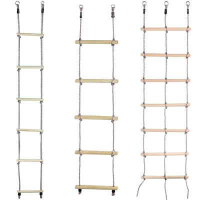 China Folding Ladders Wooden Climbing Ladder Kids Climbing Ladder For Playground for sale