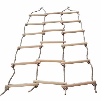 China Outdoor Play Wooden Climbing Ladder Kids Climbing Ladder For Playground for sale