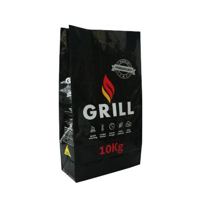 China Custom Printed BIODEGRADABLE Double Layers 4kg 5kg Kraft Paper Charcoal Packaging Bag For Charcoal Lighter for sale