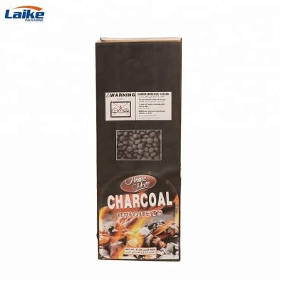 China Brown Kraft Paper Charcoal Bag 3kg 4kg 5kg BIODEGRADABLE Packaging Charcoal Lighter Packing Bag for sale