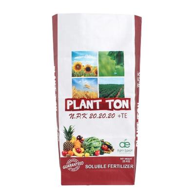 China 25kg square bottom opp recyclable laminated pp woven fertilizer bag for sale