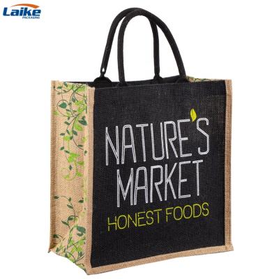 China Custom Eco Friendly Waterproof Tote Burlap Sack Burlap Tote Bag Gift Shopping Bag Eco-Friendly With Logo Print for sale