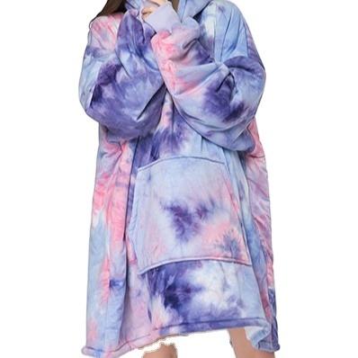 China Tiger Product Thermal Warm Adult Lazy Flannel Pattern Single Natural Natural Neutral Nightgown for sale