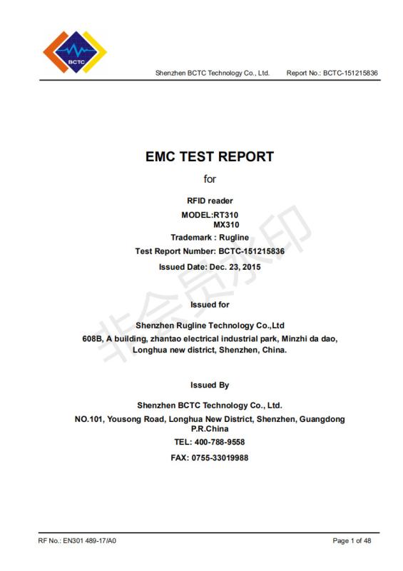 CE-EMC - SHENZHEN RUGLINE TECHNOLOGY CO.,LIMITED