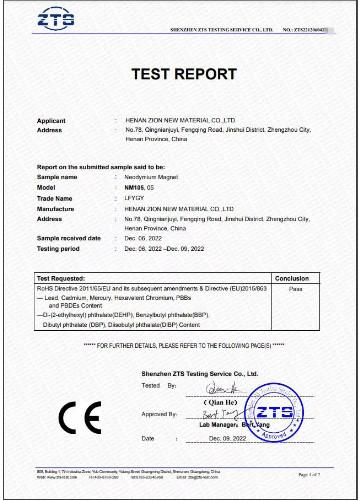 CE - Henan Zion New Material Co., Ltd.