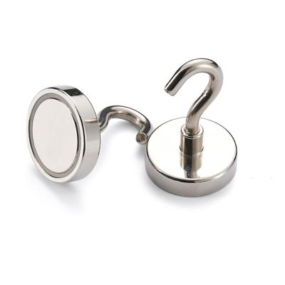 China N35 N52 Super Strong NdFeB Magnet Round Pot Magnet Hook Fishing Magnets Assembly for sale