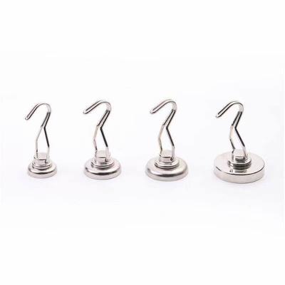 China Permanent Neodymium Magnetic Hook Pot Magnet With Hook Fitted Magnetic Material for sale