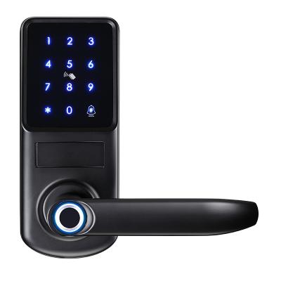 中国 Aluminum Alloy Panel TTlock Door Bell Function Digital Fingerprint Handles Smart Latch Bolt Door Security 販売のため