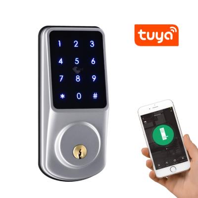 China TTlock Waterproof Aluminum Wireless Electronic Keyless App Entry WIFI Digital Apartment Smartek Numeric Keypad Tuya Deadbolt Lock for sale