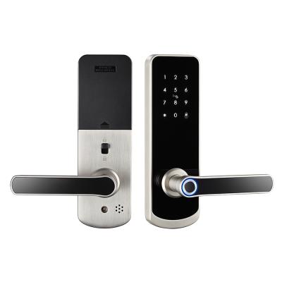 China 304 stainless steel handle tuya doorbell smart home biometric digital lock and zinc alloy panel OEM manufacturer for sale