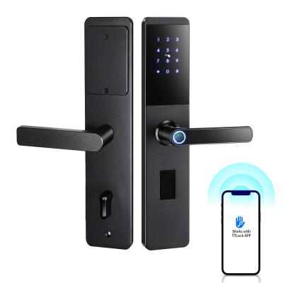 China Card: 200 groups Password: 150 groups Fingerprint: 100 groups 6068 mortise SUS304 biometric ttlock fingerprint lock app smart door lock for sale