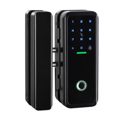 China TTlock TTlock Entry 12mm Aluminum Electronic Biometric Keyless Fingerprint Dual App Smart Glass RFID Digital Door Lock for sale