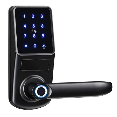 China Aluminum alloy panel patent design door bell BLE function and TUYA fingerprint electric smart door smart lock for sale