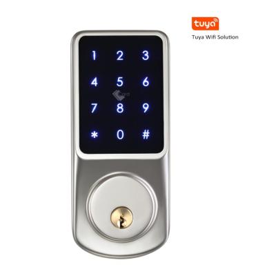 China Aluminum alloy panel waterproof wifi BLE door lock American popular biometric deadbolt lock en venta