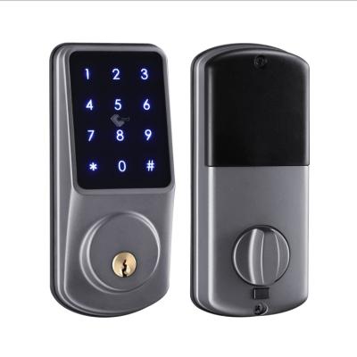 China Wholesale aluminum alloy panel ttlock durable waterproof digital app smart keyless lock with deadbolt for sale