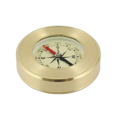 China Pointing Guide High Grade Gold Plated Brass Compass Advertising Outdoor Gifts Compass for sale