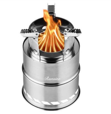 China Stainless Steel Camping Stove, Wood Stove / Backpacking Stove, Portable Stainless Steel Wood Burning Stove with Nylon Carry Bag for Outdoor for sale