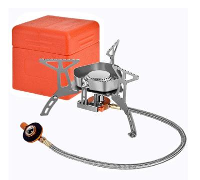 China Stainless Steel +Aluminum Camping Gas Stove Portable Lightweight Burner, Folding Windproof Backpacking Stove, 3500W Strong Firepower with Piezo Ignition for sale