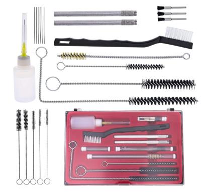 China Professional 23 Pieces Spray Gun Spray Gun Cleaning Kit with Case, Complete Set to Clean HVLP Paint Guns Air Tools Gravity Detail Airbrush for sale