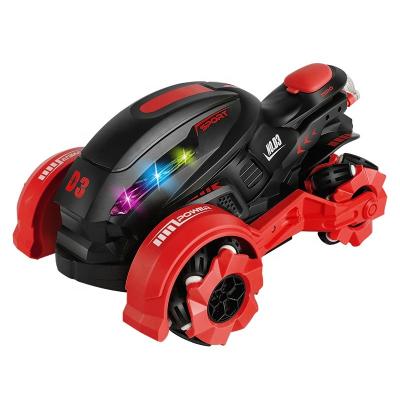 China Newest Stunt Spinning Toys For Kids Motorcycle LED Light Remote Control Super-fast Moving Drift Car Rear With Throw for sale