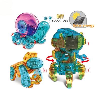 China Solar Powered Toy Kids Tiktok Trend Toys Science Machines Kids Assembly Animal DIY Experiment Robot Solar Powered Snail Educational Toys for sale