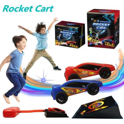 China Amazon hot toys stomp ejection rocket car kids outdoor and indoor game racing pneumatic toy cars 13*22.5*26cm for sale