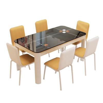 China Dining room (the other) adjustable modern glass furniture fashion can be customized multi-color high-grade environmental protection table arrangement for sale