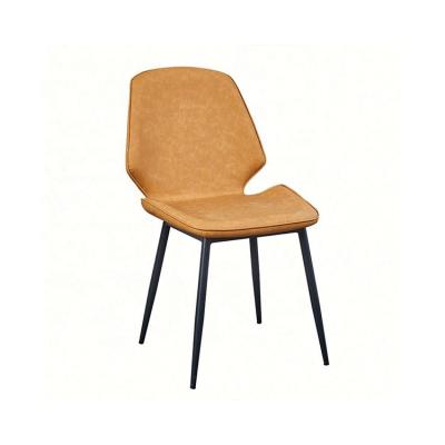 China Nordic leather dining armless leather dining chair modern cream leather chairr chair for sale